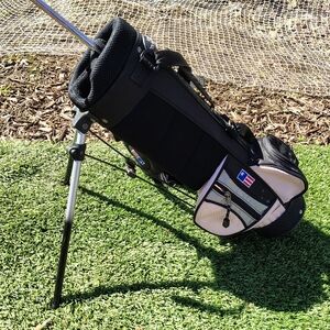 Kids Size Black And Pink Golf Stand Bag